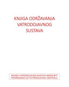 Knjiga održavanja vatrodojavnog sustava