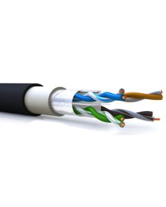 KABEL F/UTP PE/OUTDOOR FTP KABEL s 4 parice, sa zajedničkim zaslonom od Al folije i plaštom od polietilena (PE) za vanjsku upotrebu. Puni Bakar